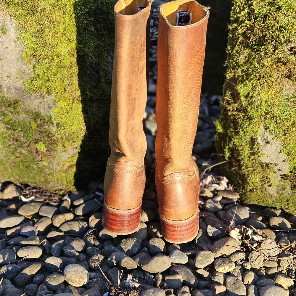 Frye Tan Leather Heeled Boots - Picture 4 of 10